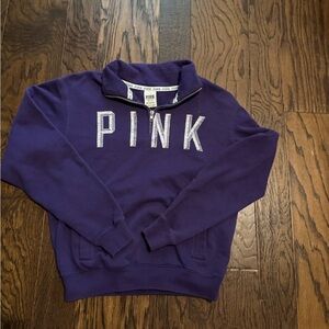 Purple PINK Quarter-Zip Sweatshirt women’s XS close to perfect condition